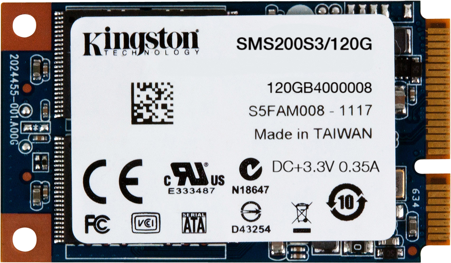 SSD Kingston SSDNow mS200 120GB SMS200S3120G kingspec sata iii 3 0 2 5 64gb mlc ssd цифровой твердотельный накопитель для настольного компьютера и ноутбука
