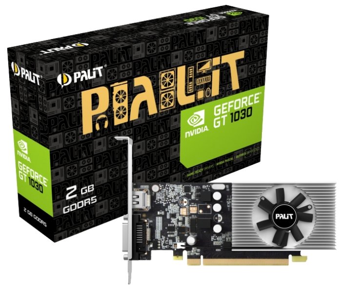 Palit GeForce GT 1030 2GB DDR4 NEC103000646-1082F видеокарта palit nvidia geforce gt1030 2gb 64bit ddr4 dvi hdmi rtl nec103000646 1082f