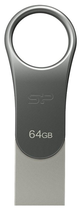 USB Flash Silicon-Power Mobile 80 Gray 64GB SP064GBUC3C80V1S