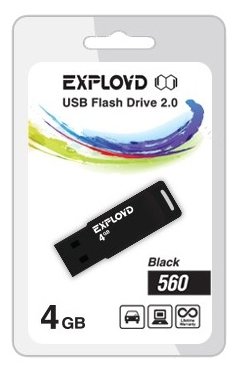 USB Flash Exployd 560 4GB  EX-4GB-560-Blue лоток sim карты для huawei p smart z stk lx1 y9 prime 2019 и карты памяти blue