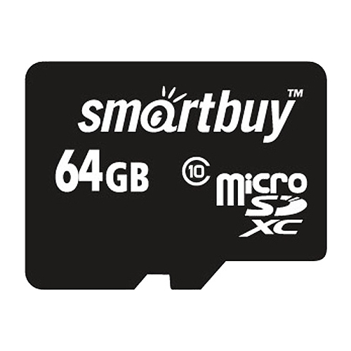 Smart Buy microSDXC Class 10 64GB  SD- SB64GBSDCL10-01 адаптер buro usb bu bt532 bt5 3 edr class 1 100 м