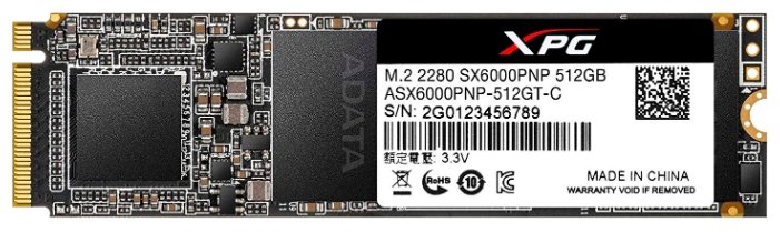 SSD A-Data XPG SX6000 Pro 512GB ASX6000PNP-512GT-C твердотельный накопитель a data 512gb ssd sx6000 pro m 2 pcie 2280 asx6000pnp 512gt c