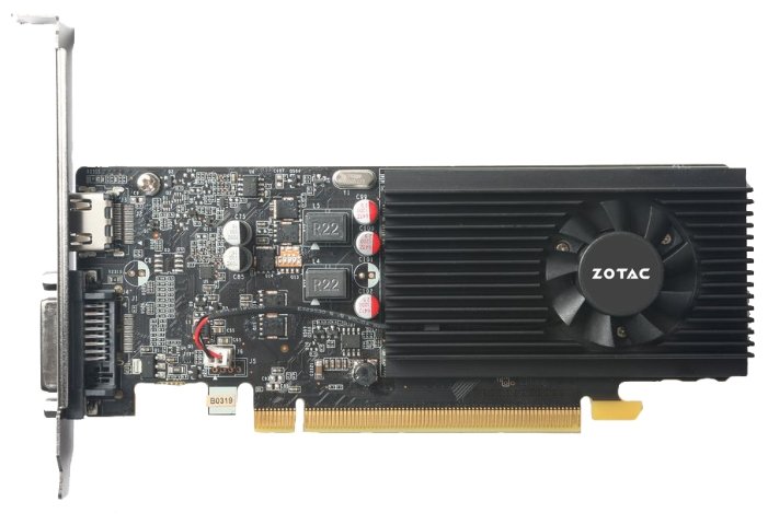 ZOTAC GeForce GT 1030 2GB GDDR5 видеокарта afox geforce gt 1030 1228mhz pci e 3 0 2048mb 1468mhz 64 bit dvi d hdmi vga af1030 2048d5l7