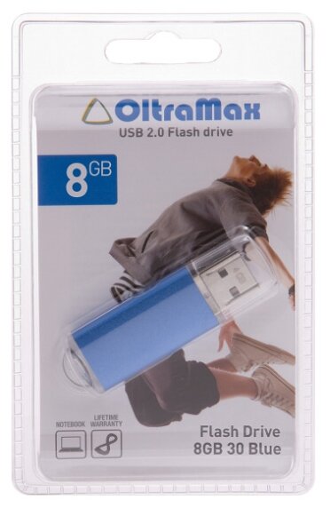 USB Flash Oltramax 30 Blue 8GB usb flash oltramax 230 16gb om 16gb 230 orange