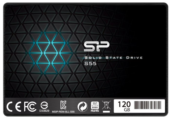 SSD Silicon-Power Slim S55 120GB SP120GBSS3S55S25 kingspec sata iii 3 0 2 5 64gb mlc ssd цифровой твердотельный накопитель для настольного компьютера и ноутбука