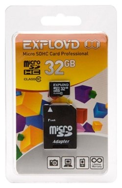 Exployd microSDHC Class 10 32GB   EX032GCSDHC10 карта памяти netac p500 microsdhc 32gb class 10 sd адаптер nt02p500stn 032g r