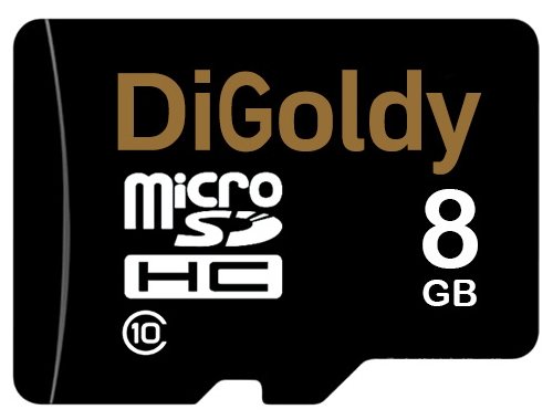 DiGoldy microSDHC Class 10 8GB   DG008GCSDHC10-AD адаптер buro usb bu bt40a bluetooth 4 0 edr class 1 5 20 м