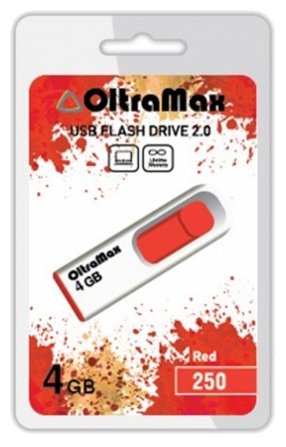 USB Flash Oltramax 250 4GB  OM-4GB-250-Red флешка oltramax 50 8 гб usb2 0 чт до 15 мб с зап до 8 мб с синяя
