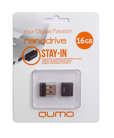 USB Flash QUMO NanoDrive 16Gb Black usb flash qumo speedster 32gb