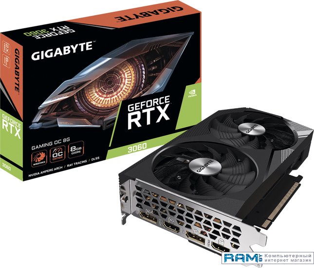 Gigabyte GeForce RTX 3060 Gaming OC 8G GV-N3060GAMING OC-8GD видеокарта gigabyte nvidia geforce rtx 3050 gaming oc 8g 8192mb gv n3050gaming oc 8gd ret