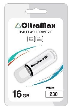 USB Flash Oltramax 230 16GB  OM-16GB-230-White usb flash oltramax 220 16gb om 16gb 220 green