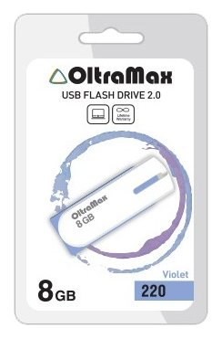 USB Flash Oltramax 220 8GB  OM-8GB-220-Violet флешка oltramax 50 8 гб usb2 0 чт до 15 мб с зап до 8 мб с синяя
