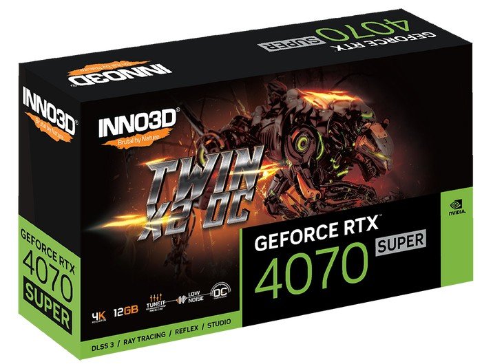 

Inno3D GeForce RTX 4070 Super Twin X2 OC N407S2-126XX-186162N