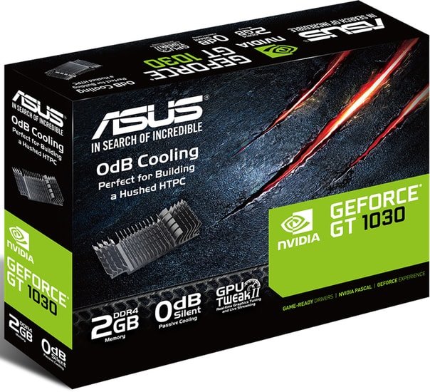 ASUS GeForce GT 1030 2GB DDR4 GT1030-SL-2GD4-BRK gigabyte geforce gt 1030 low profile 2gb ddr4