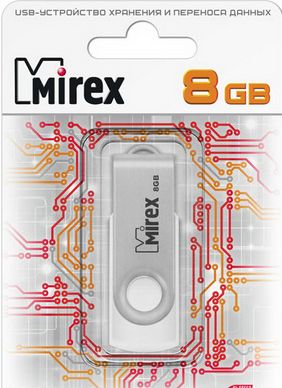 USB Flash Mirex SWIVEL WHITE 8GB 13600-FMUSWT08 usb flash mirex swivel rubber 64gb