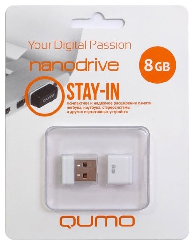 USB Flash QUMO NanoDrive 8Gb White usb flash qumo nanodrive 32gb white