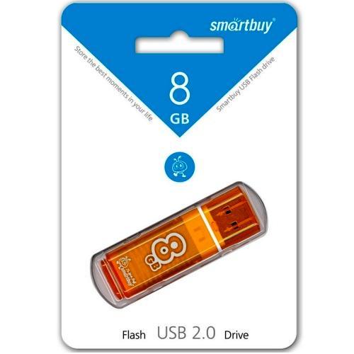 USB Flash Smart Buy Glossy Orange 8GB SB8GBGS-Or usb flash smart buy glossy dark grey 32gb sb32gbgs dg