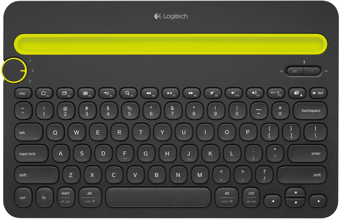 Logitech Bluetooth Multi-Device Keyboard K480 Black 920-006368 logitech multi device k380 dark grey bluetooth 920 007584