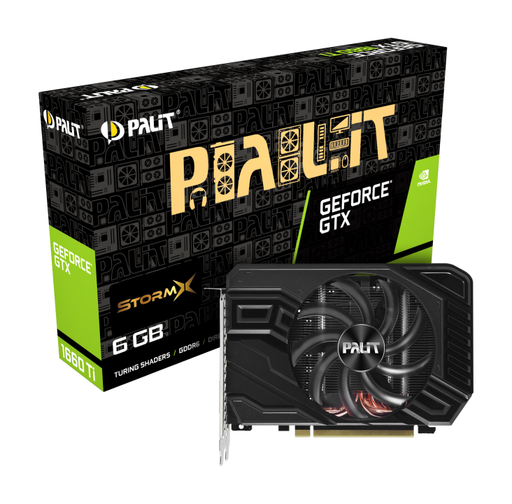 Palit GeForce GTX 1660 Ti StormX 6GB GDDR6 NE6166T018J9-161F palit geforce rtx 3050 stormx oc 6gb ne63050s18je 1070f
