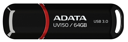USB Flash A-Data DashDrive UV150 64GB AUV150-64G-RBK usb flash a data dashdrive uv150 red 32gb auv150 32g rrd