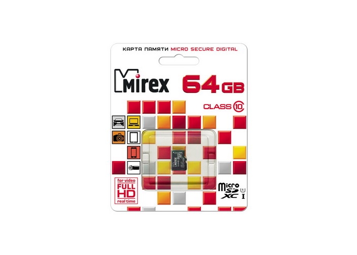 Mirex microSDXC UHS-I Class 10 64GB 13612-MC10SD64 mirex microsdhc class 10 8gb 13612 mc10sd08