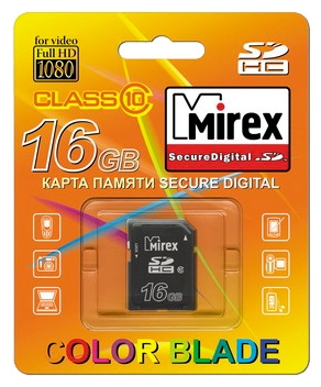 Mirex SDHC Class 10 16GB 13611-SD10CD16 mirex microsdhc class 10 16gb 13613 ad10sd16