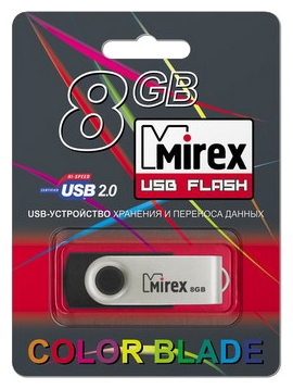USB Flash Mirex SWIVEL RUBBER BLACK 8GB 13600-FMURUS08 usb flash mirex