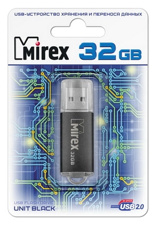 USB Flash Mirex UNIT BLACK 32GB 13600-FMUUND32 usb flash mirex arton green 32gb 13600 fmuagr32