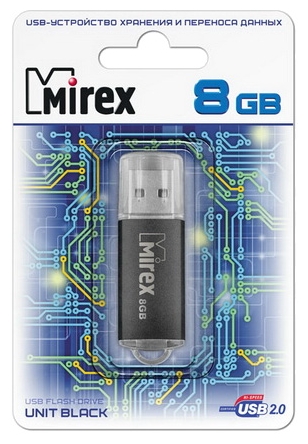 USB Flash Mirex UNIT BLACK 8GB 13600-FMUUND08 флешка mirex chromatic 32гб green 13600 fm3cgn32