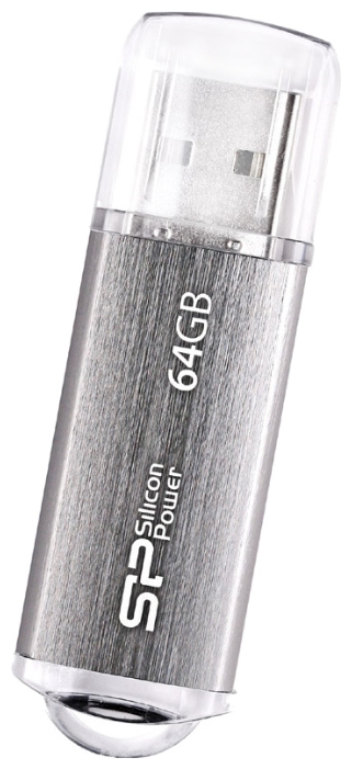 USB Flash Silicon-Power Ultima II I-Series Silver 64  SP064GBUF2M01V1S usb flash silicon power helios 101 16 sp016gbuf2101v1b