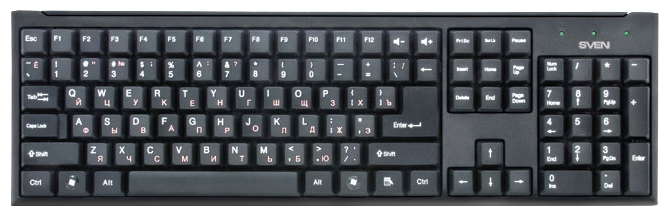 SVEN Standard 303 Black PS2 клавиатура sven kb e5700h sv 019150